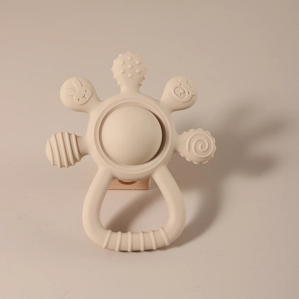 Teething Silicone Palm Rattle Teether bunny