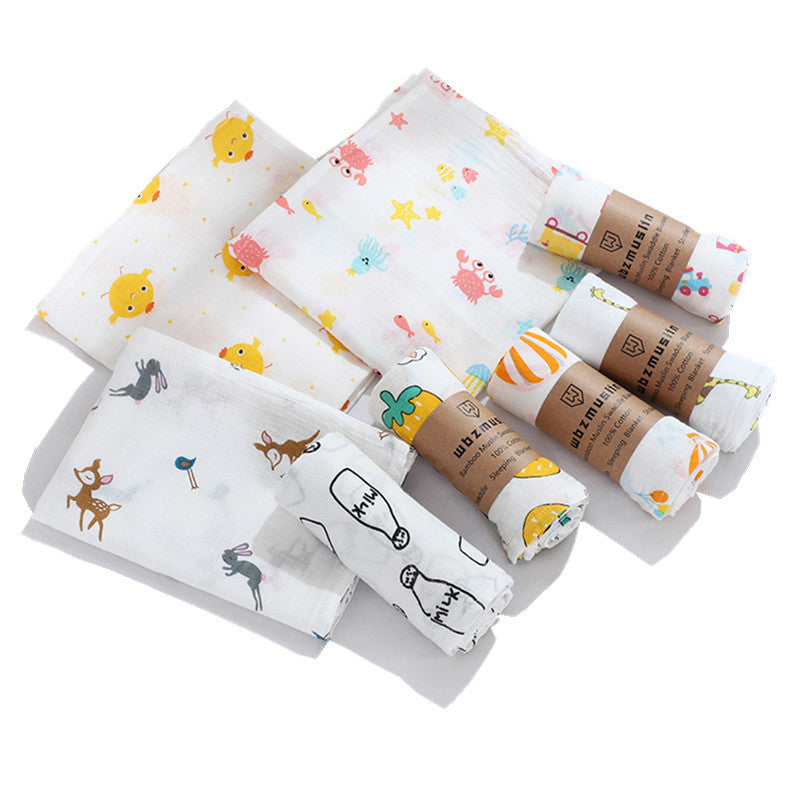Baby swaddle blanket — soft cotton muslin
