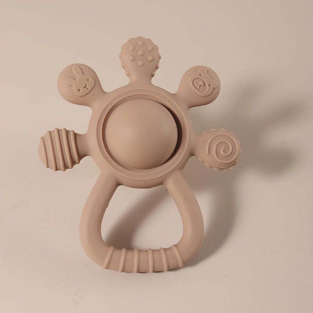 Teething Silicone Palm Rattle Teether bunny