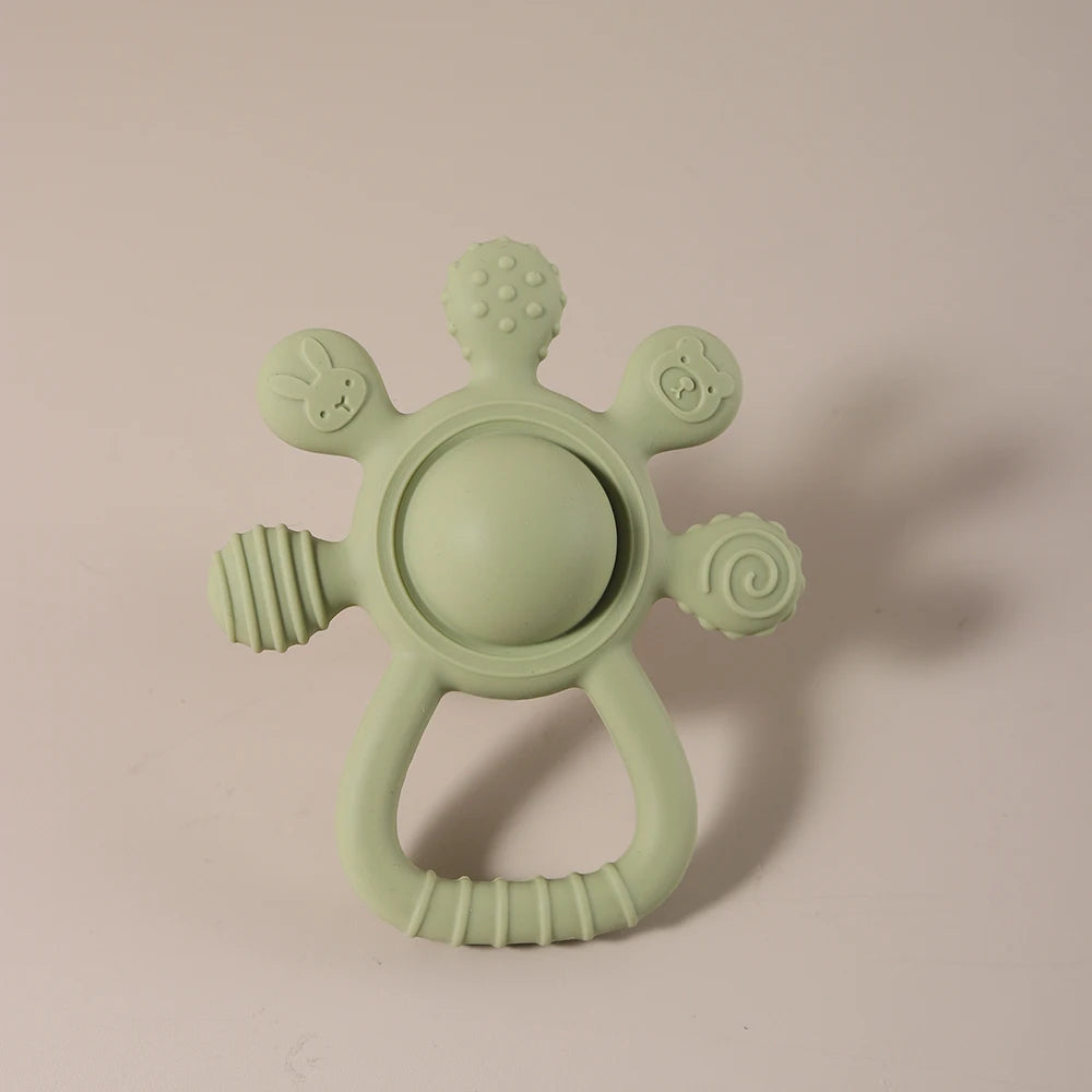 Teething Silicone Palm Rattle Teether bunny